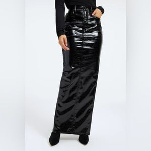 Good American faux leather maxi skirt